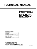 Rotel RD-865 - Technical manual 